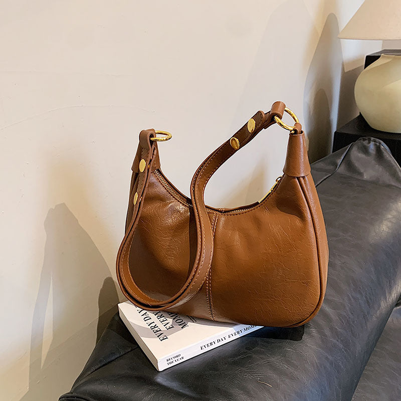 AURELIA™ - Chic Simple Color Zipper Shoulder Bag
