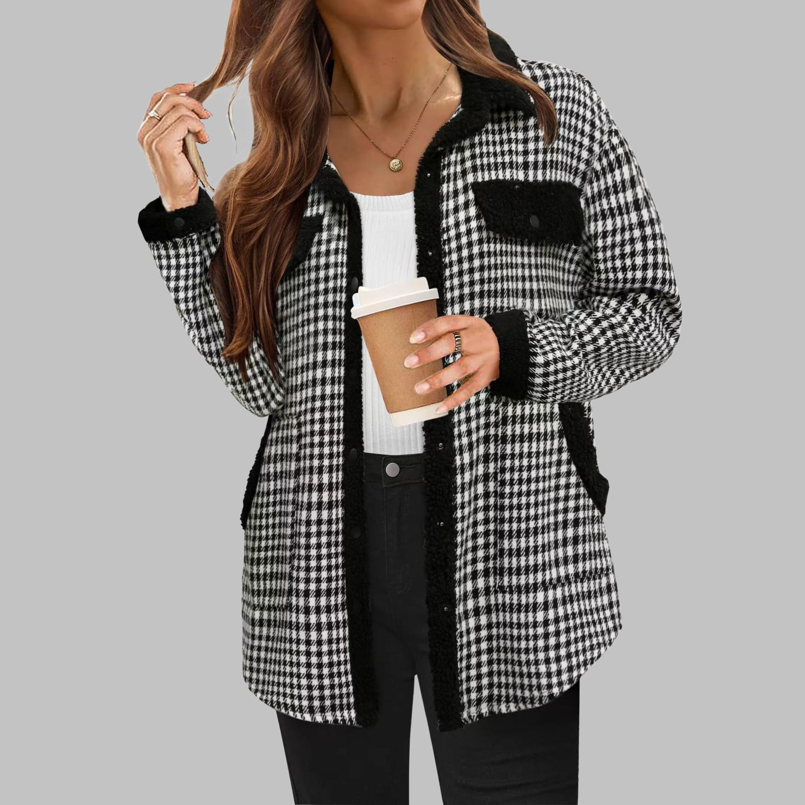 ZENY™ - Classic Long Sleeve Button Down Jacket