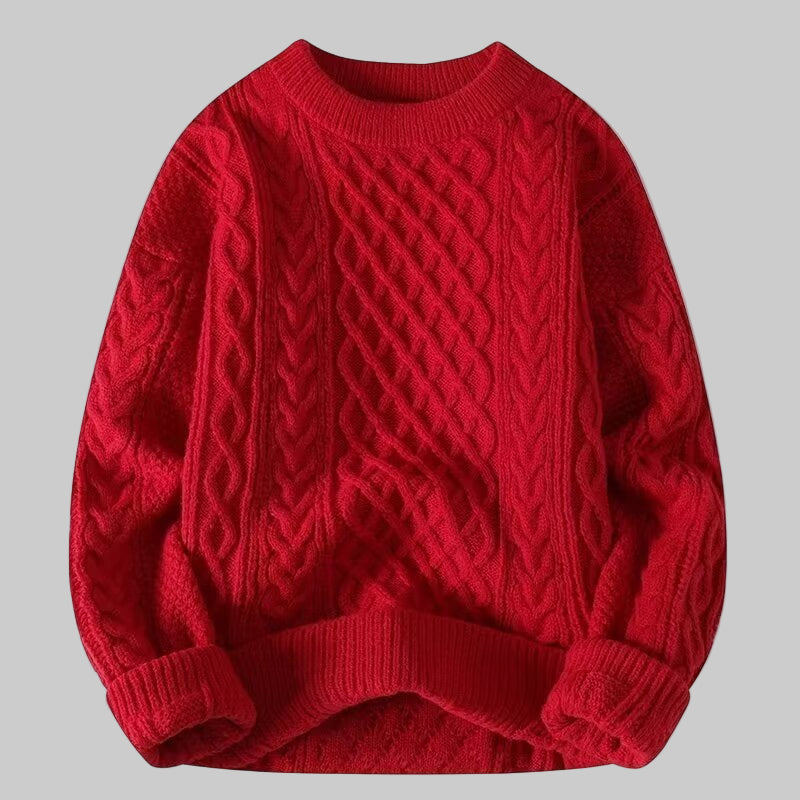 VIOLETA™ - Cozy Long Sleeve Round Neck Textured Sweater